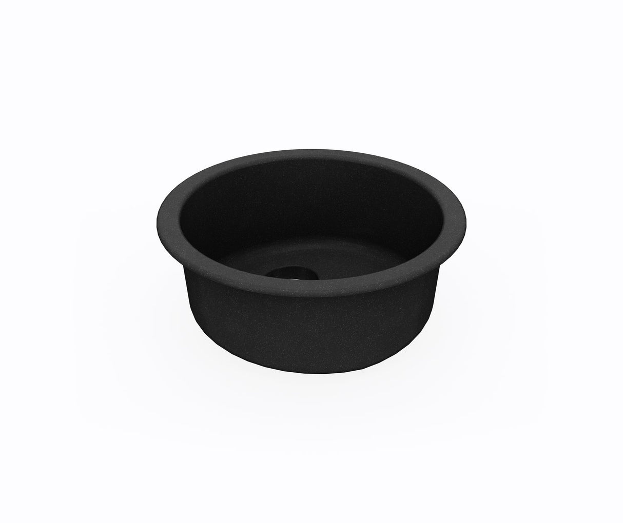 Swanstone KSRB-18 Swanstone Dual Mount Round Bowl Sink in Black Galaxy KS00018RB.015