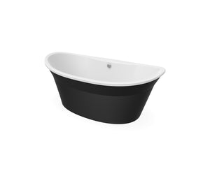 MAAX 106151-000-002-127 Orchestra 6636 AcrylX Freestanding Center Drain Bathtub in White with Black Skirt