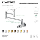 Kingston Brass KS8106DL Concord Wall Mount Pot Filler Kitchen Faucet, Polished Nickel