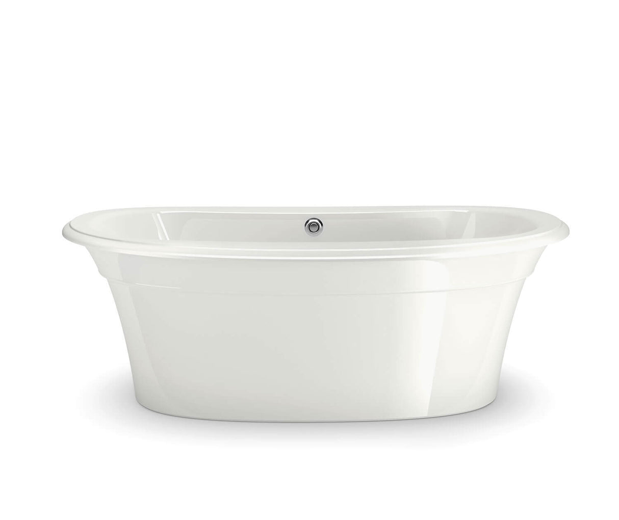 MAAX 105744-000-001-100 Ella Sleek 66 x 36 Acrylic Freestanding Center Drain Bathtub in White with White Skirt