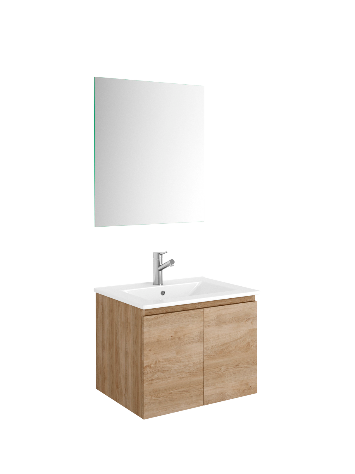 DAX Malibu Engineered Wood and Porcelain Onix Basin with Vanity Cabinet, 24", Oak DAX-MAL012414-ONX