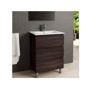DAX Costa Engineered Wood Single Vanity Cabinet, 24", Wenge DAX-COS012413