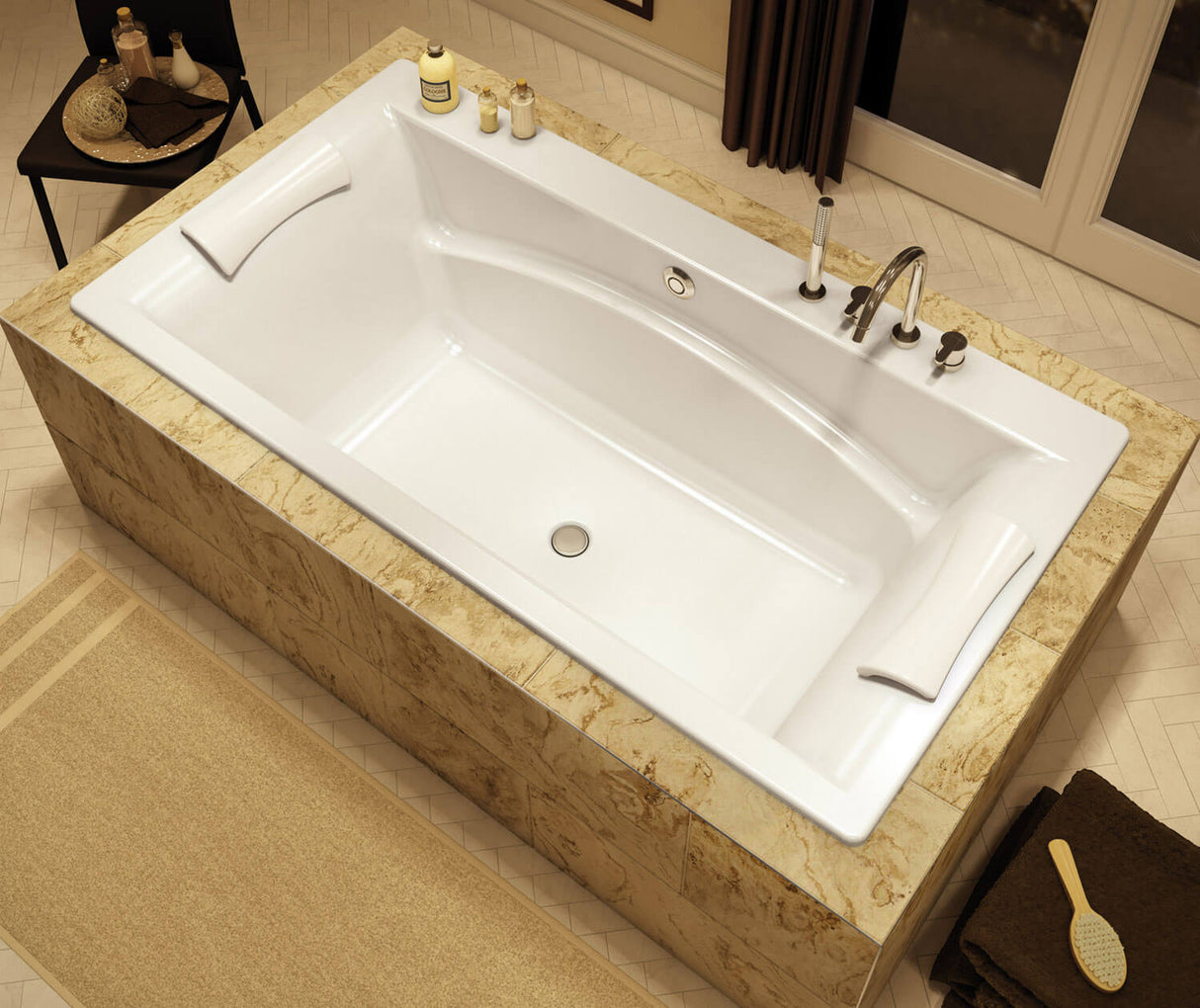 MAAX 105743-055-001-000 Optik C 66 x 36 Acrylic Drop-in Center Drain Aerofeel Bathtub in White