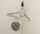 Swanstone Odile Suite Corner Shelf with Clear Glass in Brushed Chrome CNRSHELF.003