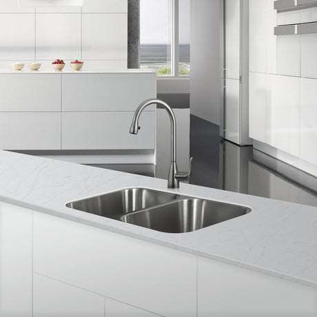 DAX Stainless Steel 50/ 50 Double Bowl Undermount Kitchen Sink, Brushed Stainless Steel DAX-2918
