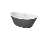 MAAX 106193-000-002-126 Delsia 6636 AcrylX Freestanding Center Drain Bathtub in White with Thundey Grey Skirt