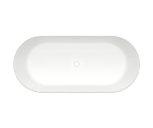MAAX 107512-000-001-000 Malindi 67 x 30 Acrylic Freestanding Oval Center Drain Bathtub in White