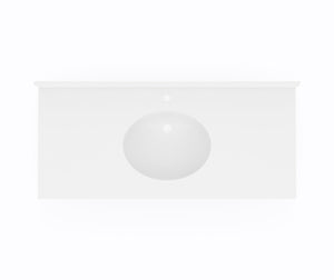 Swanstone VT1B2249 Ellipse 22 x 49 Single Bowl Vanity Top in White VT02249.010