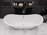 ANZZI FT-AZ132CH Falco 5.8 ft. Claw Foot One Piece Acrylic Freestanding Soaking Bathtub in Glossy White with Polished Chrome Feet