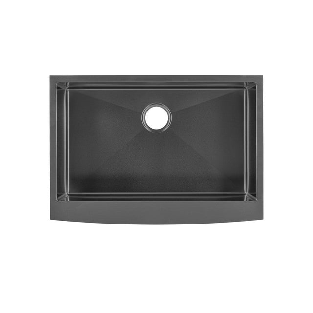 Rivage 30 x 21 Stainless Steel, Single Basin, Farmhouse Kitchen Sink with Apron in Black
