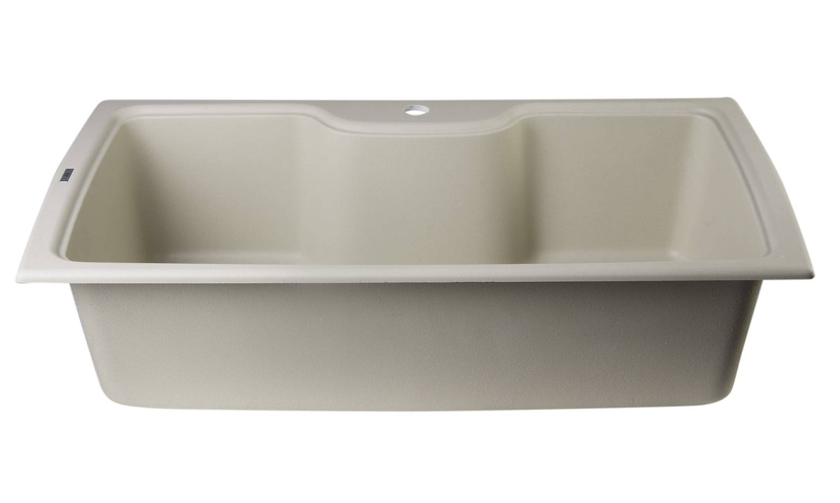 ALFI brand AB3520DI-B Biscuit 35" Drop-In Single Bowl Granite Composite Kitchen Sink