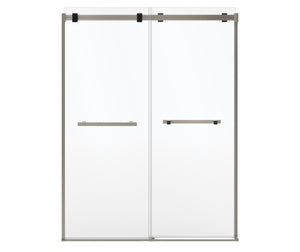 MAAX 136955-810-289-000 Duel Alto 56-59 X 78 in. 8mm Bypass Shower Door for Alcove Installation with GlassShield® glass in Brushed Nickel & Matte Black