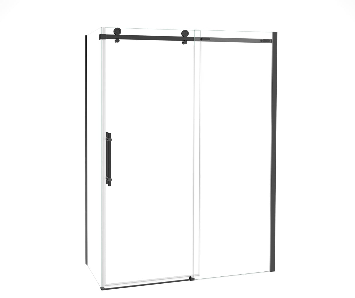 MAAX 107546-900-340-000 Odyssey SC 60" x 32" x 78" 8mm Sliding Shower Door for Corner Installation with Clear glass in Matte Black