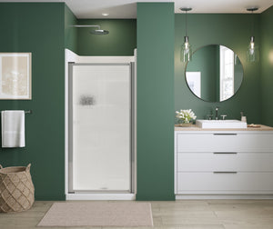 MAAX 136733-970-084-000 Polar Pivot 33-34 ¾ x 64 ½ in. Pivot Shower Door for Alcove Installation with Raindrop glass in Chrome