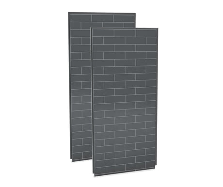 MAAX 103378-301-019 Utile 3636 Composite Direct-to-Stud Two-Piece Corner Shower Wall Kit in Metro Thunder Grey