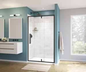 MAAX 135325-900-340-000 Uptown 45-47 x 76 in. 8 mm Pivot Shower Door for Alcove Installation with Clear glass in Matte Black