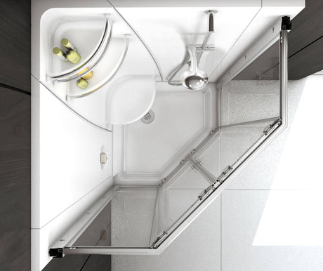 MAAX 102994-S-000-001- Freestyle 37 Neo-Angle 37 x 37 Acrylic Corner Center Drain Two-Piece Shower in White