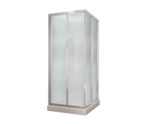 MAAX 105605-000-129-104 32 Mediterranean III 32 x 32 Polystyrene Center Drain Shower Kit in White with Mistelite glass  in Chrome