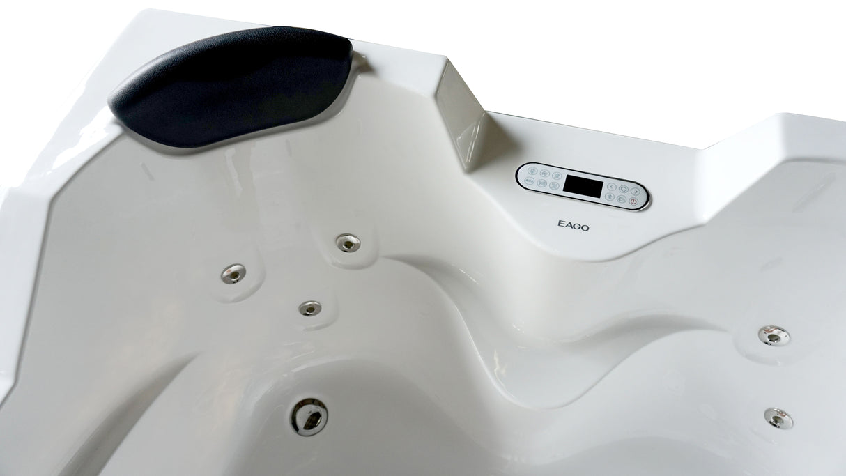 EAGO AM113ETL-L 5.5 ft Left Corner Acrylic White Whirlpool Bathtub for Two