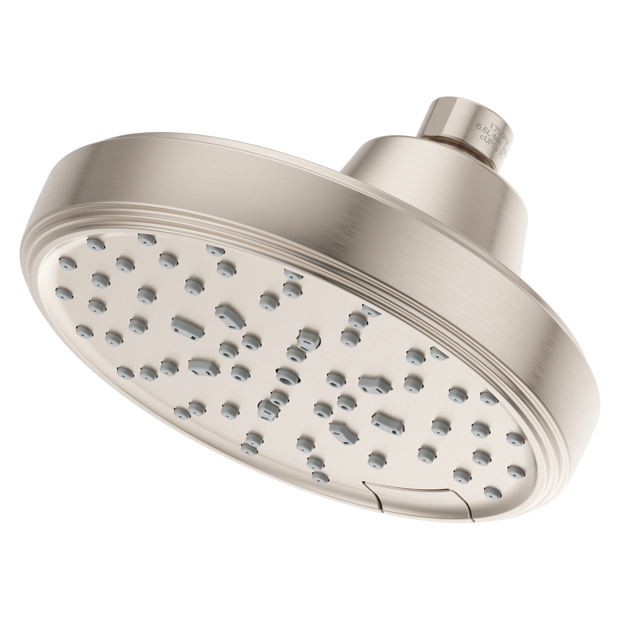 Transitional Round Universal Showerhead in Brushed Nickel