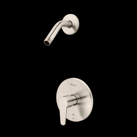 Pfirst Modern 1-Handle Shower, Trim Only Less Showerhead in Brushed Nickel