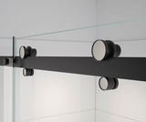 MAAX 138460-900-370-000 Vela 44 ½-47 x 78 ¾ in. 8mm Sliding Shower Door for Alcove Installation with Clear glass in Matte Black and Brushed Nickel