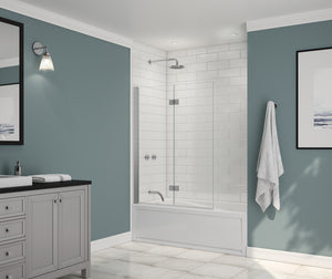 MAAX 137600-900-084-000 Edge Access 42 x 56 in. 6 mm Pivot Tub Screen for Alcove Installation with Clear glass in Chrome