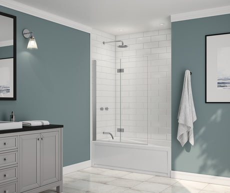 MAAX 137600-900-084-000 Edge Access 42 x 56 in. 6 mm Pivot Tub Screen for Alcove Installation with Clear glass in Chrome