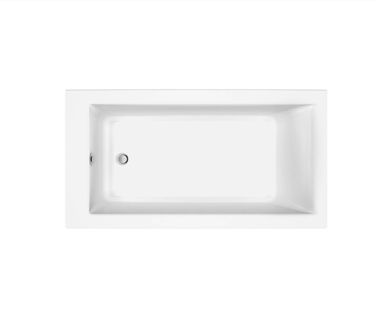 MAAX 106426-000-002-106 Elinor 6032 AcrylX Freestanding End Drain Bathtub in White with Sterling Silver Skirt