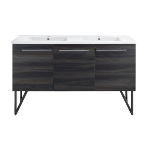 Annecy 60" Freestanding Bathroom Vanity in Black Walnut with Sink Top