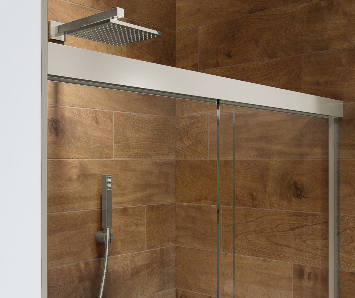 MAAX 135335-900-305-000 Incognito 76 56-59 x 76 in. 8mm Bypass Shower Door for Alcove Installation with Clear glass in Brushed Nickel