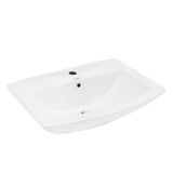 Sublime Pedestal Bathroom Sink Square Single Faucet Hole