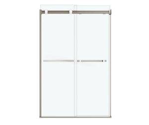 MAAX 136272-900-290-000 Duel 56-58 ½ x 70 ½-74 in. 8 mm Bypass Shower Door for Alcove Installation with Clear glass in Brushed Nickel & Matte White