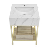 Beau 24" Freestanding, Bathroom Vanity in Oak and Calacatta