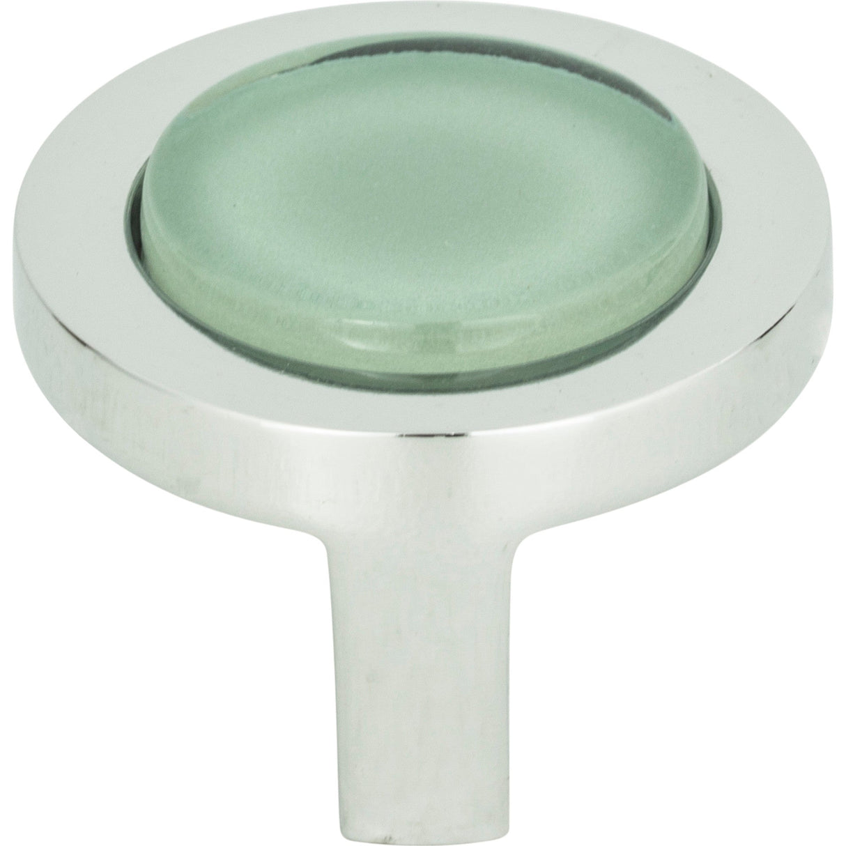 Atlas Homewares Spa Green Round Knob 1 1/4 Inch Polished Chrome