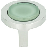 Atlas Homewares Spa Green Round Knob 1 1/4 Inch Polished Chrome