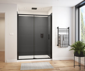MAAX 135238-900-340-000 Connect Pro 57-58 ½ x 76 in. 6mm Sliding Shower Door for Alcove Installation with Clear glass in Matte Black