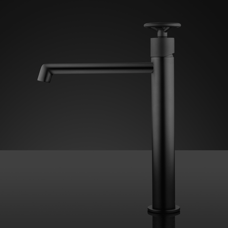 DAX Brass Single Handle Vessel Bathroom Basin Faucet, Matte Black DAX-8010044-BL