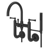 Tisbury Traditional 2-Handle Tub Filler with Hand Shower in Spot Defense Matte Black