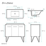 Annecy 48 Single, Glossy White, Two Doors, One Drawer, Bathroom Vanity