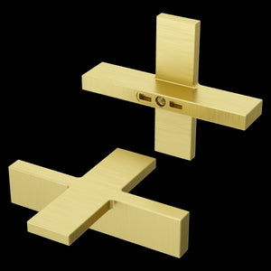 Verve Cross Handle Kit for Widespread, Roman Tub and Thermostatic Shower in Brushed Gold