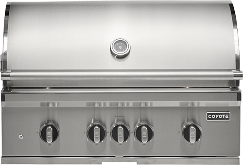 Coyote C3SL36LP 36" SL-Series Built-In Gas Grill, 4 Burners, Sear, Briquettes, Liquid Propane, Stainless Steel