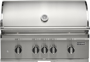 Coyote C3SL36LP 36" SL-Series Built-In Gas Grill, 4 Burners, Sear, Briquettes, Liquid Propane, Stainless Steel