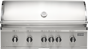 Coyote C3SL42NG 42" SL-Series Built-In Gas Grill, 5 Burners, Sear, Briquettes, Natural Gas, Stainless Steel