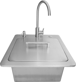 Coyote C3SINKF21 21" Sink & Faucet, Drain, Soap Dispenser, Stainless Steel