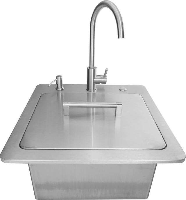 Coyote C3SINKF21 21" Sink & Faucet, Drain, Soap Dispenser, Stainless Steel