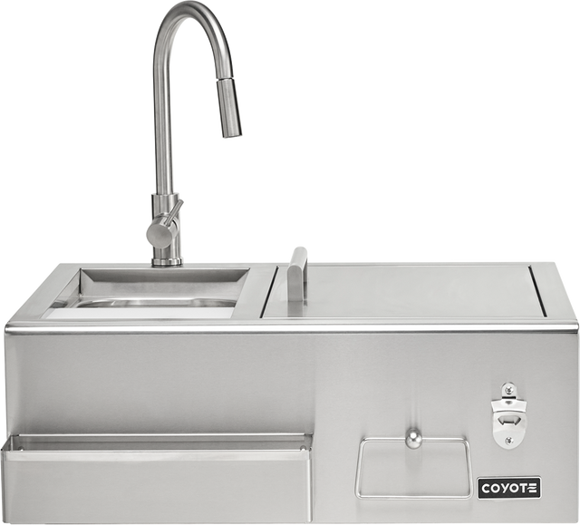 Coyote C3RC 30" Refreshment Center with Sink, Faucet, Drop-In Cooler, Stainless Steel