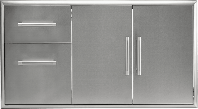 Coyote C3-CD2DC Combo Drawer - 2 Drawer Cabinet and Double Door, Stainless Steel