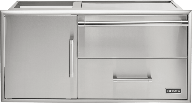 Coyote C3-CDWD Combo Drawer - Warming Drawer, Storage Drawer, Single Access Door, Stainless Steel