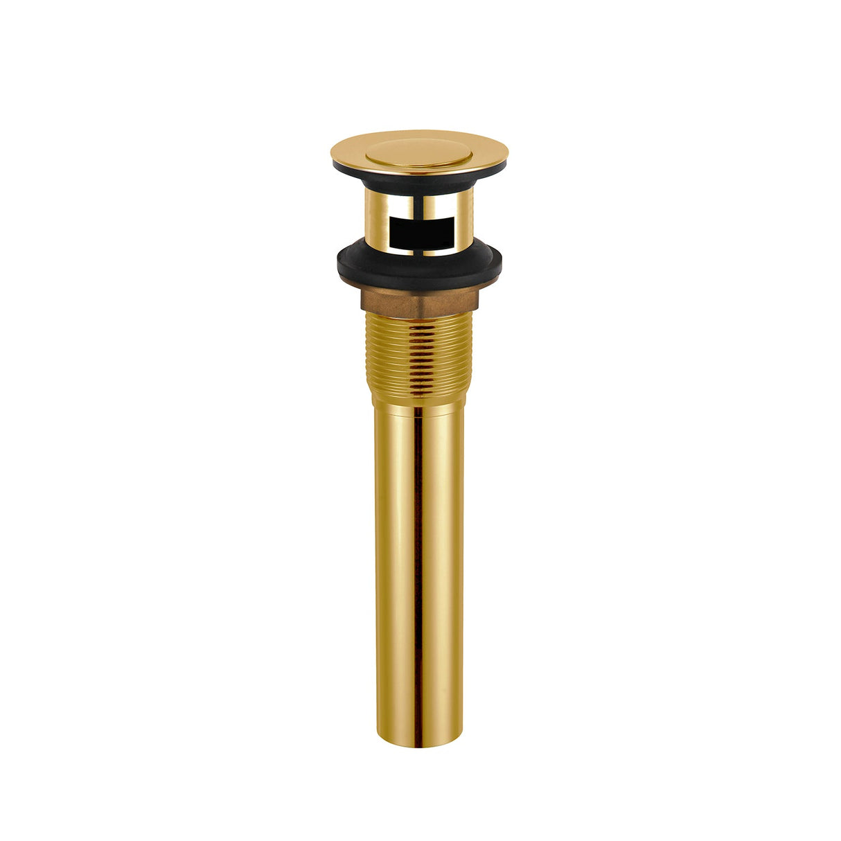 DAX Brass Round Vanity Sink Pop-Up Drain with Overflow, Brushed Gold DAX-82019-BG